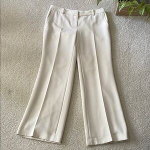 Jones New York Cream Flat Front Wide Leg Trousers Women’s Size 6P